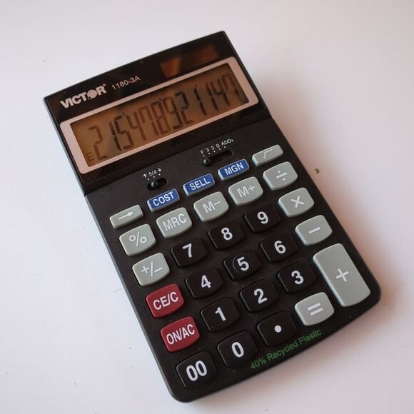 Extra Large 12 Digit Desktop Calculator with‎ Adjustable Tilt LCD Solar Power - Picture 3 of 12